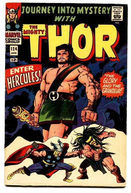 JOURNEY INTO MYSTERY #124 comic book 1966-MIGHTY THOR-HERCULES-SILVER AGE -FN