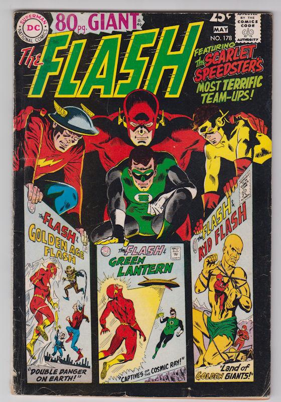 The Flash #178 (Apr-May 1968, DC) Green Lantern GA Flash and Kid Flash 