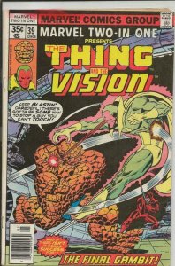 Marvel Two-in-One #39 ORIGINAL Vintage 1978 Marvel Comics Thing Vision