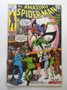 The Amazing Spider-Man #91 (1970) GD+ Cond moisture damage, rust bottom staple