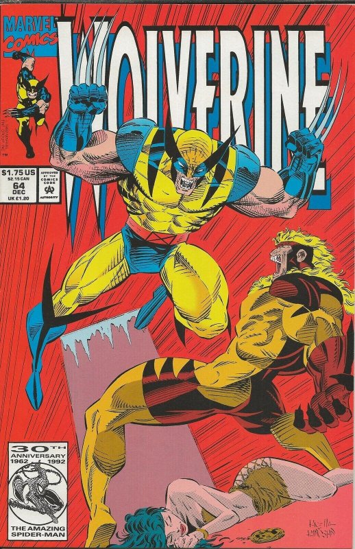 Wolverine #64 ORIGINAL Vintage 1992 Marvel Comics  