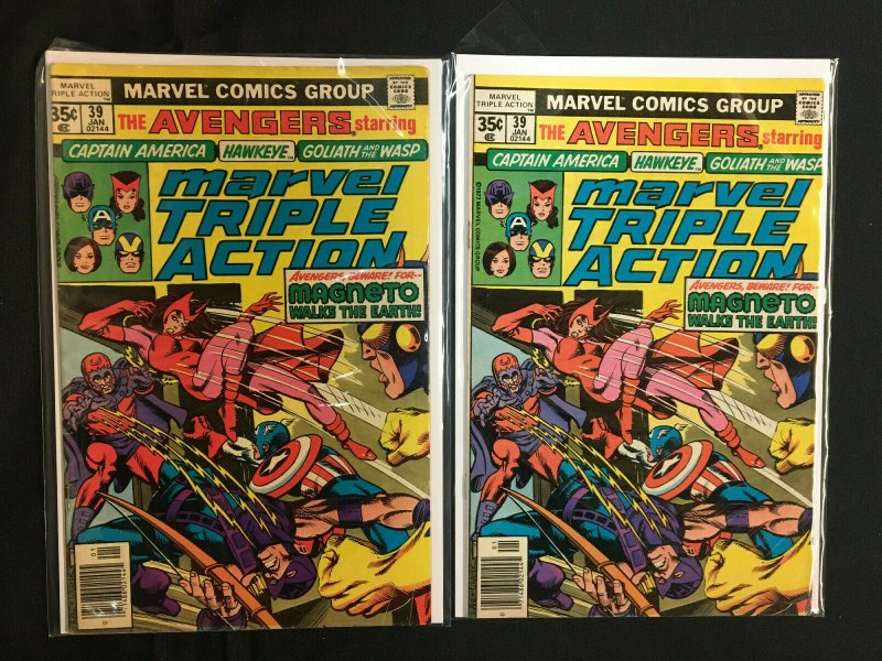 MARVEL TRIPLE ACTION AVENGERS 6 COMICS LOT F-VF BUSCEMA