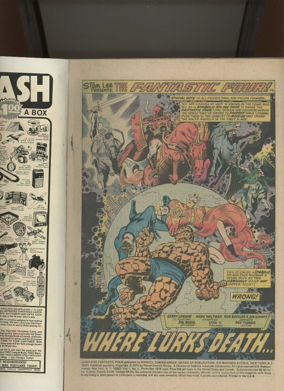 (1974) Giant-Size Fantastic Four #3: BRONZE AGE! (7.0/7.5)