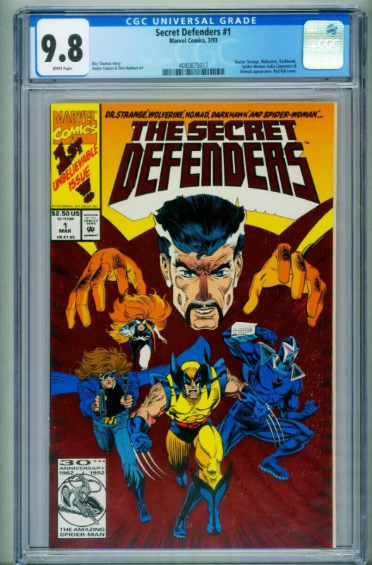 Secret Defenders #1--CGC 9.8--1993 Dr. Strange--comic book--4080875017