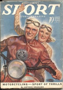 SPORT STORY PULP MAG-HUBERT ROGERS MOTORCYCLE COVER-BASEBALL-BOXING-FUN