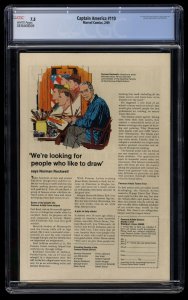 Captain America #110 CGC VF- 7.5 Hulk Battle! 1st Madame Hydra / Viper!