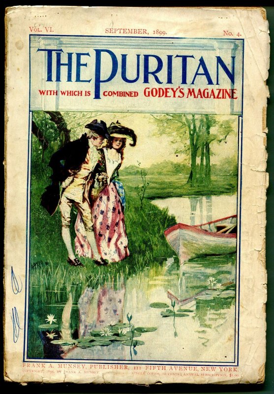 Puritan 9/1899-Godey's Magazine-good art-historic--pulp format-VG