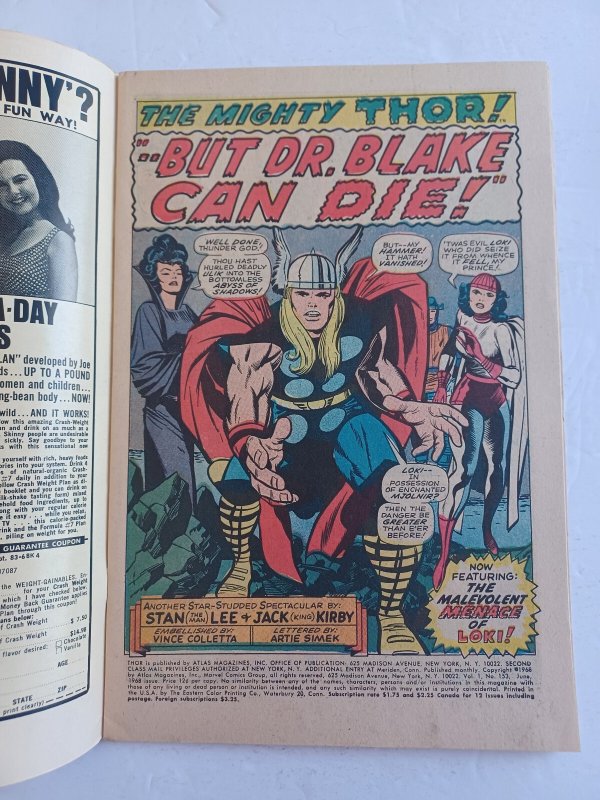 Mighty Thor #153 - Loki - Sif - Kirby - 1968 - VF