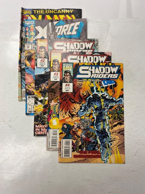 5 MARVEL comic books Uncanny X-Men #306 X-Force #22 Shadow Riders #2 3 4 74 KM20