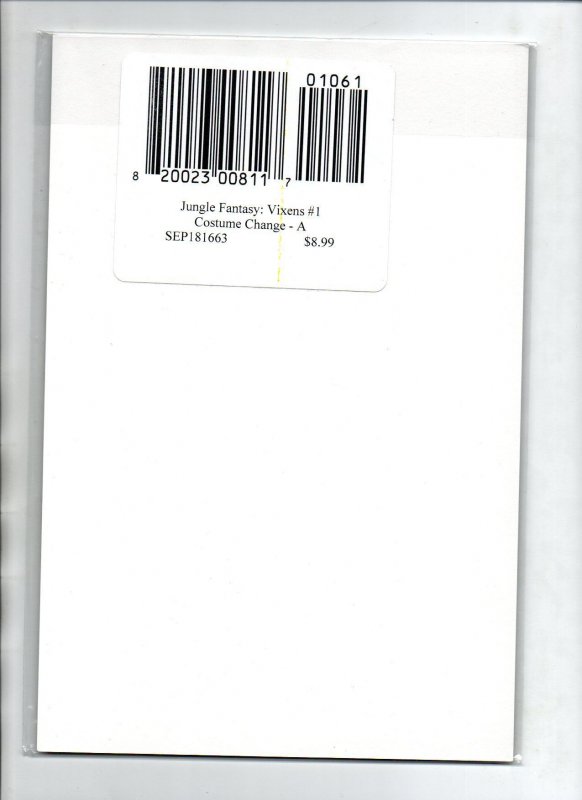 Jungle Fantasy: Vixens #1 Costume Change A variant - 2016 - Sealed - NM