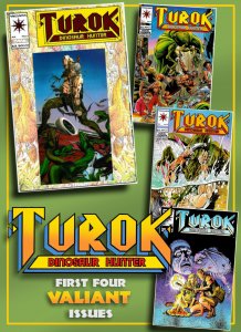 TUROK: DINOSAUR HUNTER #1-4 (Valiant 1993) 9.0 VF/NM  First Four Issues!