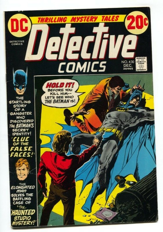 DETECTIVE COMICS #430 comic book 1972 BATMAN-FN