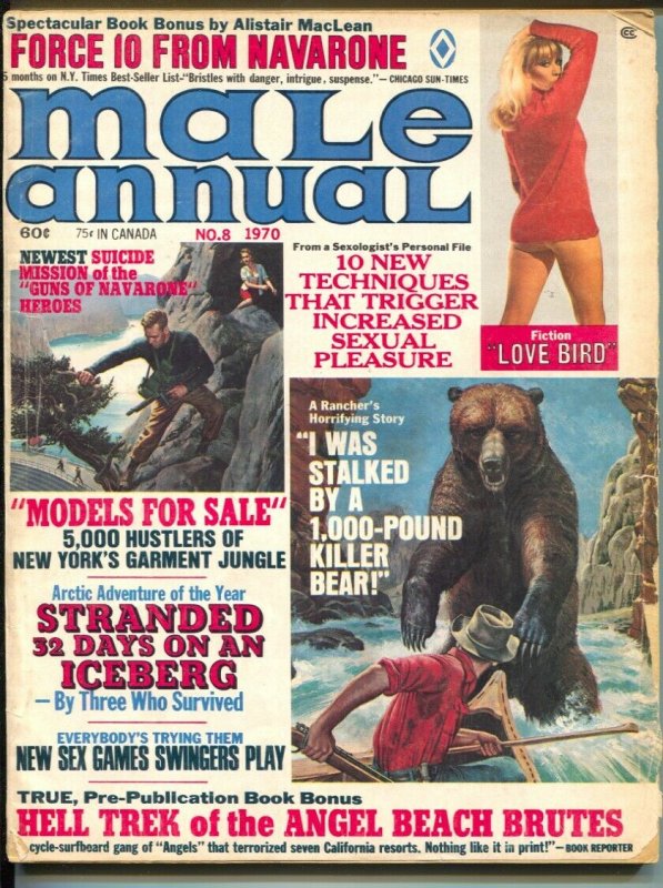 Male Annual #8 11/1970-Alistair MacLean-Gil Cohen-cheesecake-pulp thrills-G