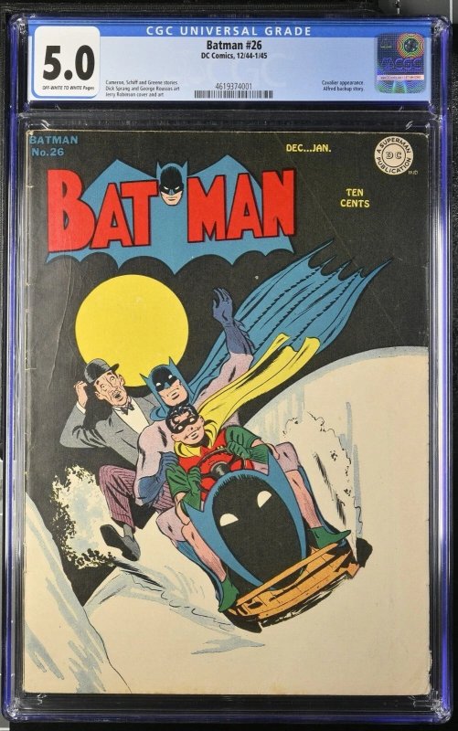 Batman #26 (1944–45) CGC 5.0 OFF-WHITE TO WHITE Pages