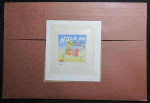 HOLD ON Cartoon Fridays Coming 7x7.5 Greeting Card Art #9087