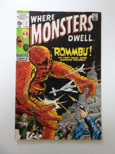 Where Monsters Dwell #7 (1971) FN- condition