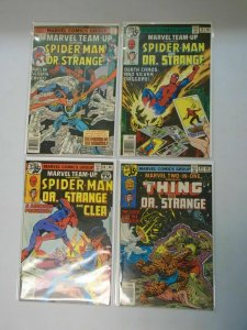 Marvel Team-Up featuring Dr. Strange 4 different issues avg 7.0 FN/VF (1970s)