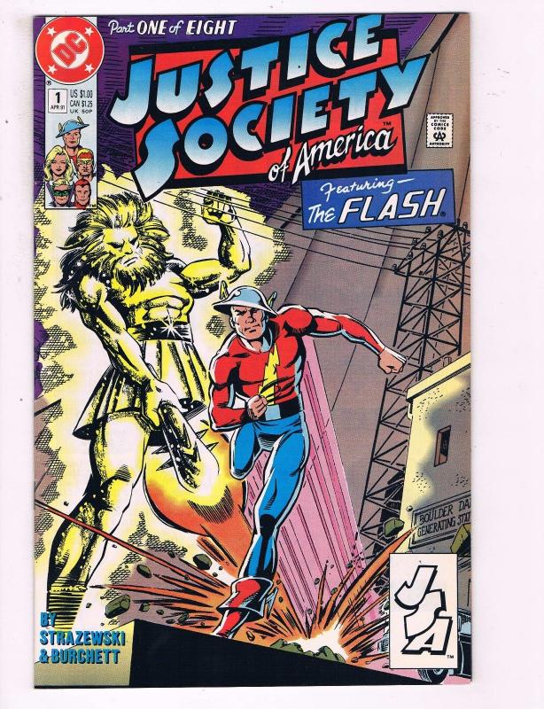 Justice Society Of America #1 VF DC Part 1 Of 8 Comic Book Flash 1991 DE12