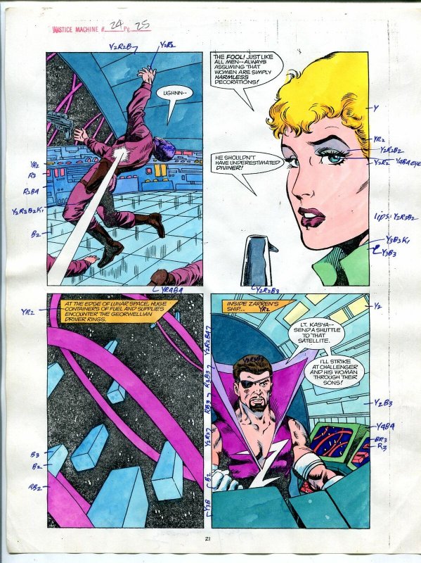Justice Machine #24 Page #25 1988 Original Color Guide