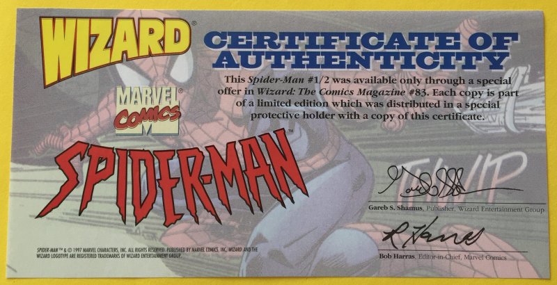 SPIDER-MAN 1/2 WIZARD 1998 MARVEL