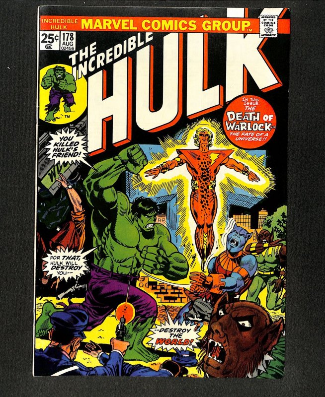 Incredible Hulk (1962) #178 Death & Rebirth Adam Warlock!