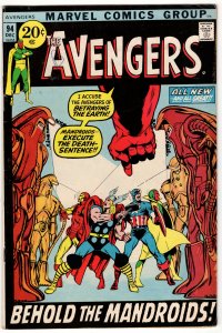 THE AVENGERS #94 Neal Adams Art High Grade MARVEL Bronze Age