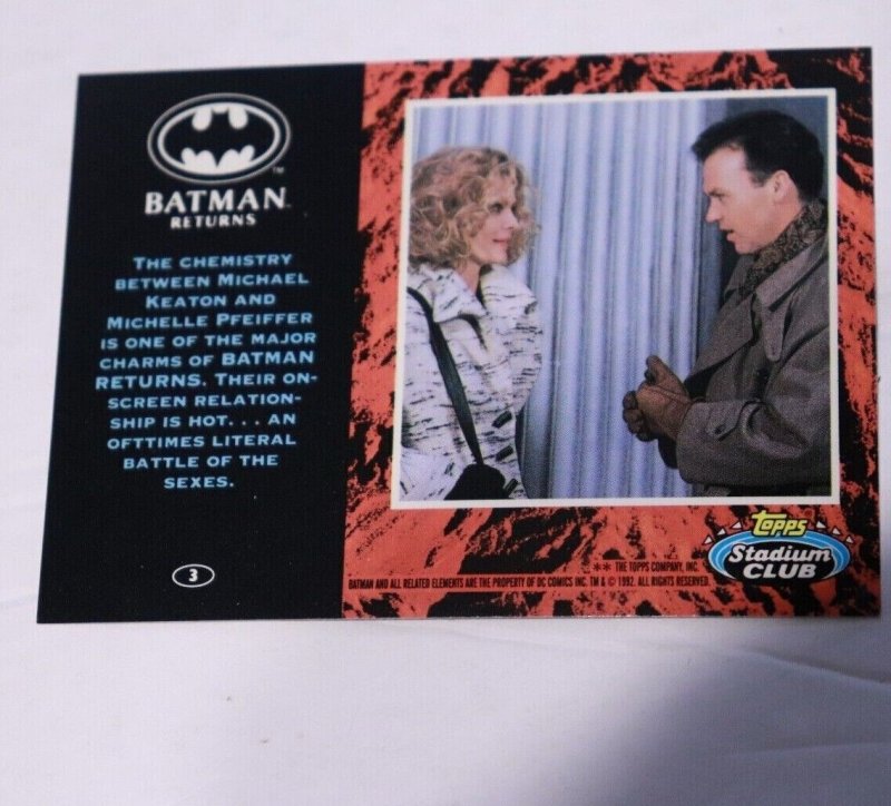 1992 Batman Returns Stadium Club #3 Catwoman