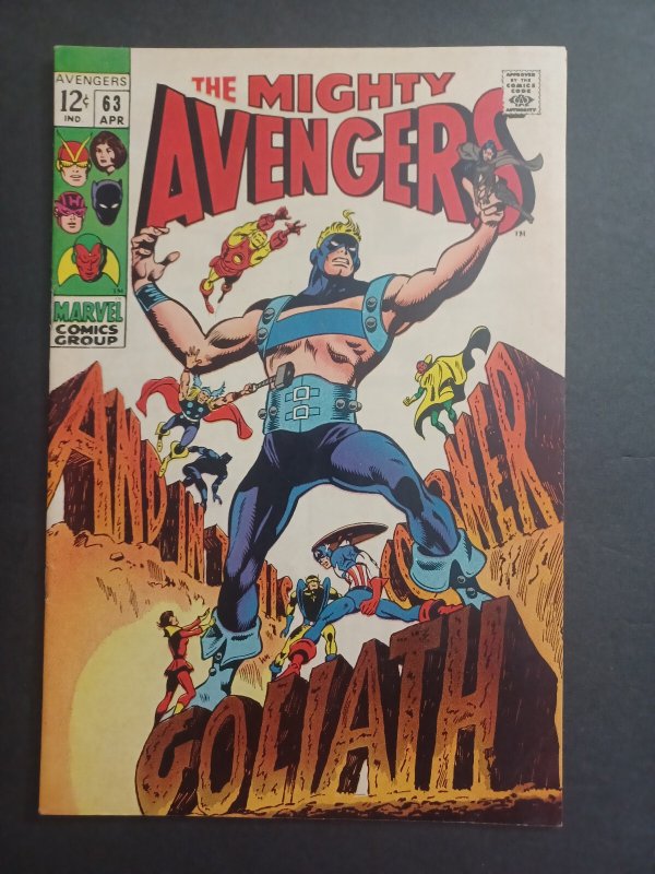 Avengers #63 - Hawkeye becomes Goliath - 1969 - VF