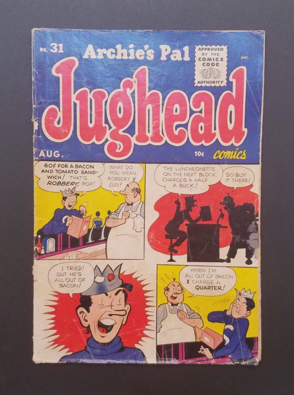 Archie's Pal Jughead #31 (1955) VG Archie Comics Golden Age