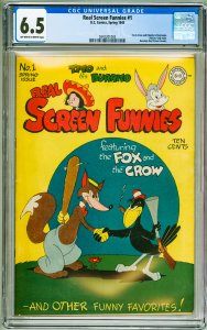 Real Screen Funnies #1 (1945) CGC 6.5! OWW Pages! Ashcan Edition!