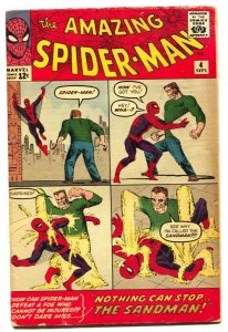 AMAZING SPIDER-MAN #4 1963-MARVEL-STEVE DITKO-FIRST SANDMAN vg