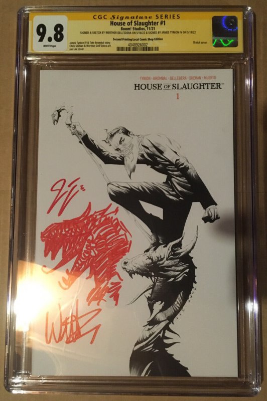 SIGNED SKETCH REMARK House of Slaughter #1 2nd Print LCSD CGC 9.8 NM+/M Variant