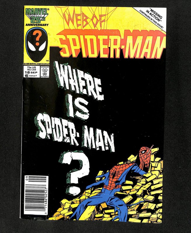 Web of Spider-Man #18 Newsstand Variant 1st Cameo Eddie Brock!