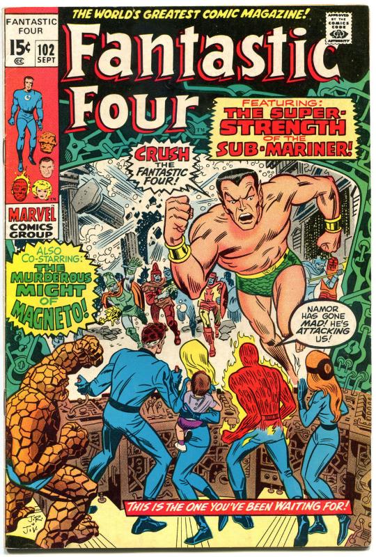 FANTASTIC FOUR #102, FN/VF, Sub-Mariner, Jack Kirby, 1961, more in store, QXT