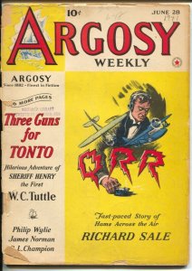 Argosy 6/28/1941-Red Star-Philip Wylie-pulp stories-Kjelgaard-FR