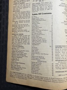 1984 THE COMIC READER Fanzine Magazine #218 FN 6.0 Wonder Woman Cover