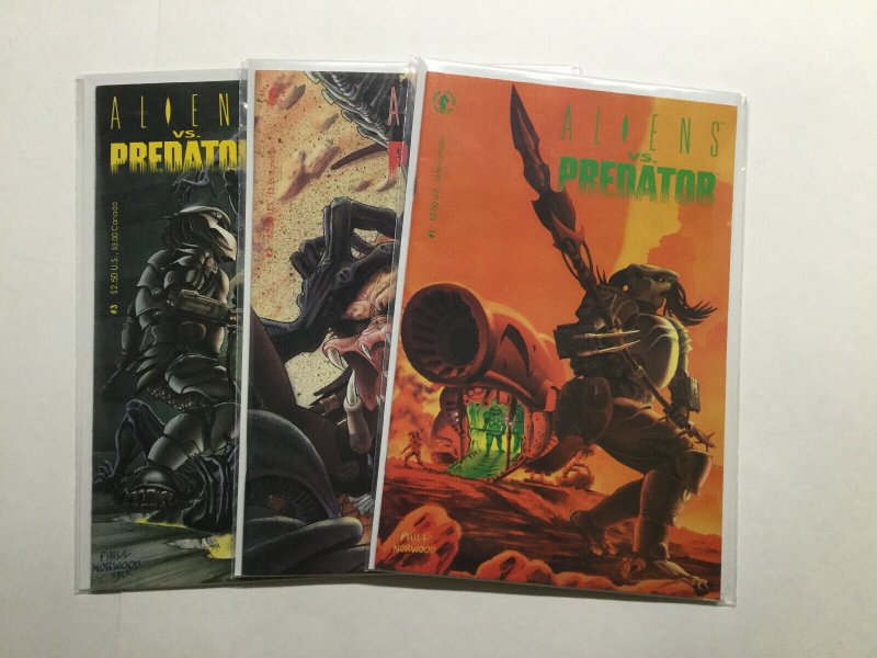 Alien Vs. Predator 1 2 3 Lot Run Set Near Mint Nm Dark Horse 