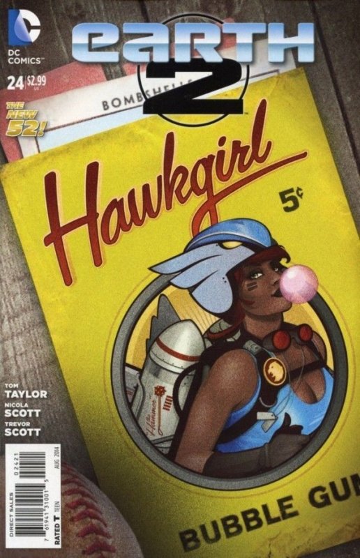 EARTH 2 #24 (2014) ANT LUCIA | BOMBSHELLS HAWKGIRL