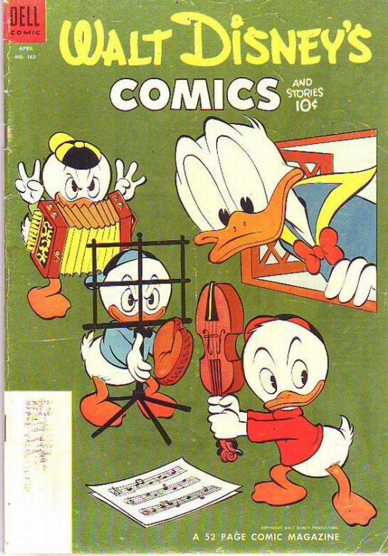 Comics and Stories, Walt Disney's #163 (Apr-54) VG/FN Mid-Grade Donald Duck, ...