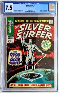 The Silver Surfer #1 Marvel Comics 1968 Origin of Silver Surfer CGC 7.5