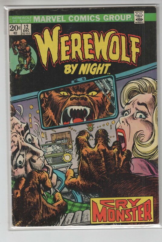 WEREWOLF BY NIGHT (1972 MARVEL) #12 VG+ A14890