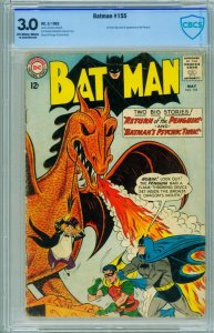 BATMAN #155 CBCS 3.0 // RETURN OF THE PENGUIN // comic book 1963