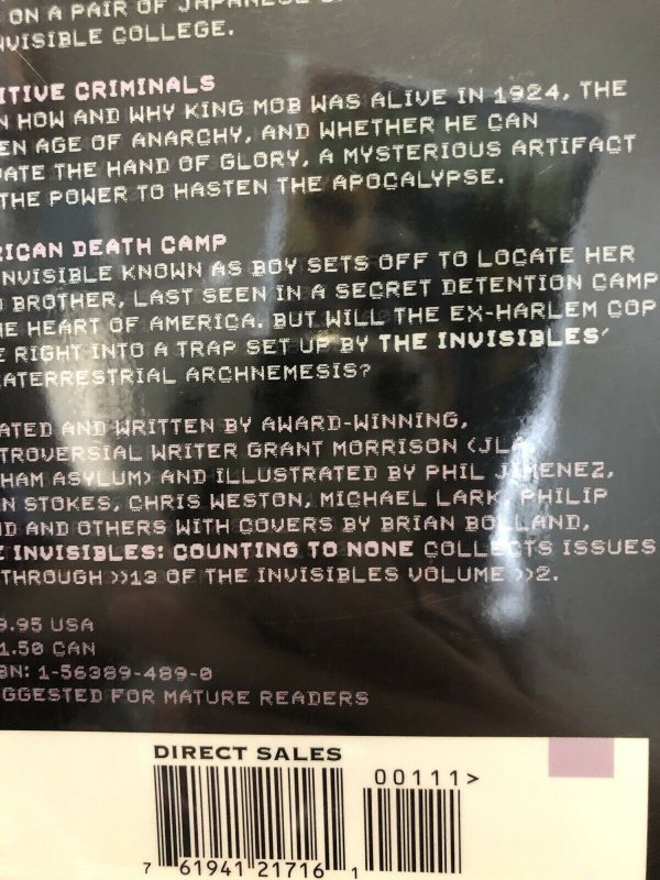 The Invisibles: Counting To None  (1996) Vertigo TPB SC Grant Morrison