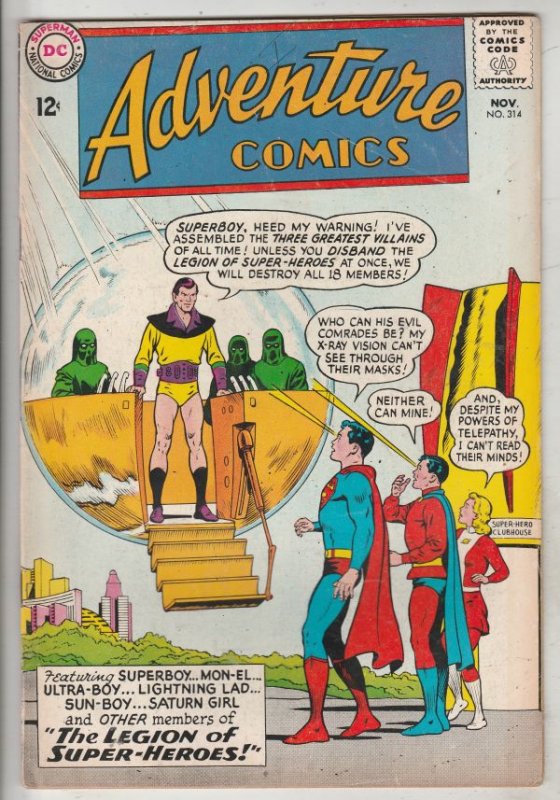 Adventure Comics #314 (Nov-63) FN/VF Mid-High-Grade Legion of Super-Heroes (S...