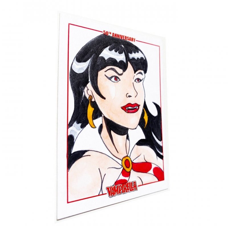 Vampirella 50Th Anniversary Sketch Card By Wilson Ramos Jr Dynamite (G)