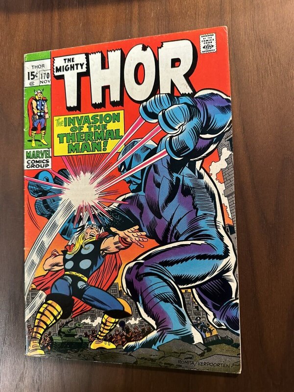 Thor #170 VG/FN 2nd App. Of Thermal Man (Marvel 1969)