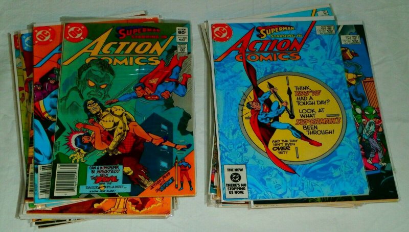 Action Comics #531-583 (incomplete) Superman Swan Wolfman, comic book lot of 33
