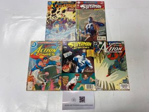 5 DC comic books Adventures Superman #508 Annual #9 Action #490 #743  70 KM31