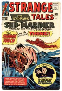 STRANGE TALES #125-THING-SUBBY-TORCH--MARVEL 12 CENT-vg+