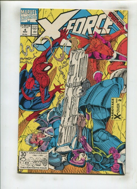 X-FORCE #4 (7.5) SABOTAGE X-OVER PART 2!! 1991